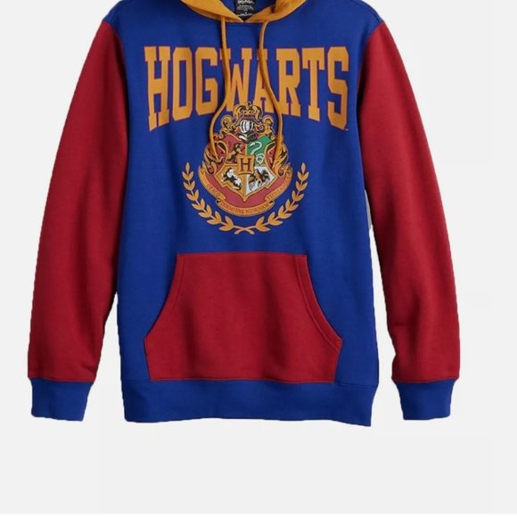 Men's Harry Potter Hogwart's Crest Blue Pullover Graphic Hoodie Size small NWT - Picture 3 of 4